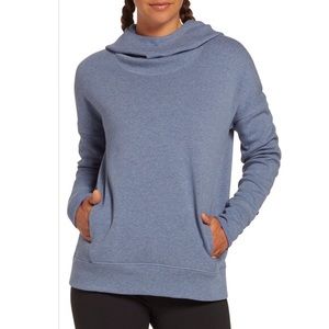 Calia Carrie Underwood | Blue Effortless Fleece Cowl Hooded Sweatshirt